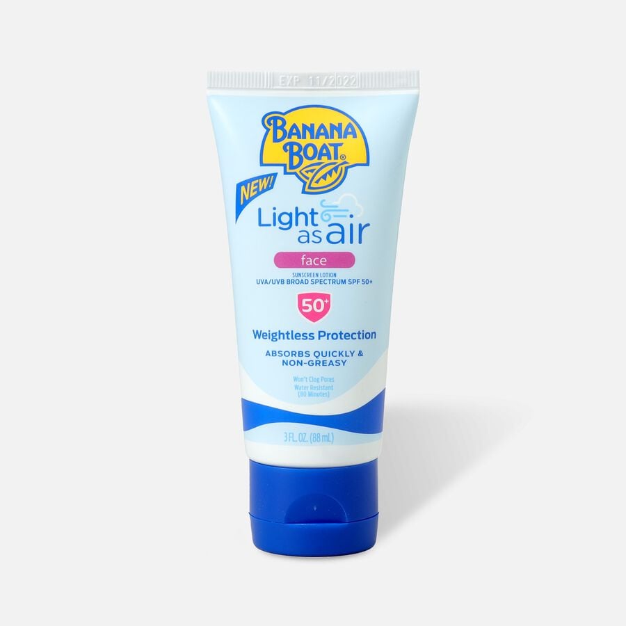 Banana Boat Light as Air Face Sunscreen Lotion, SPF 50+, 3 oz., , large image number 0