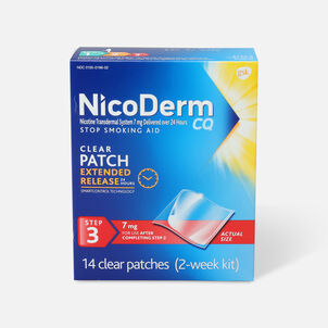 Nicoderm CQ Clear Patches, Step 3 to Quit Smoking, 7mg, 14 ct.