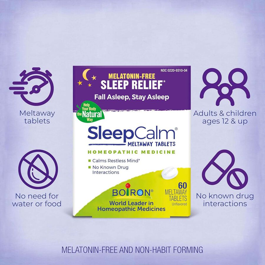 SleepCalm&reg; Meltaway Tablets Homeopathic Medicine, 60 ct., , large image number 1