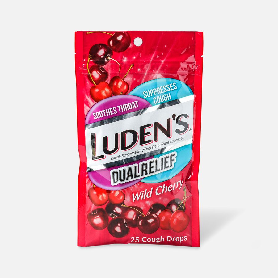 Luden's Dual Relief Wild Cherry Cough Drops, 25 ct., , large image number 0