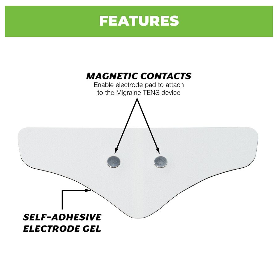 AccuRelief&trade; Migraine Pain Relief Replacement Electrode Pads, 4-Pack, , large image number 4
