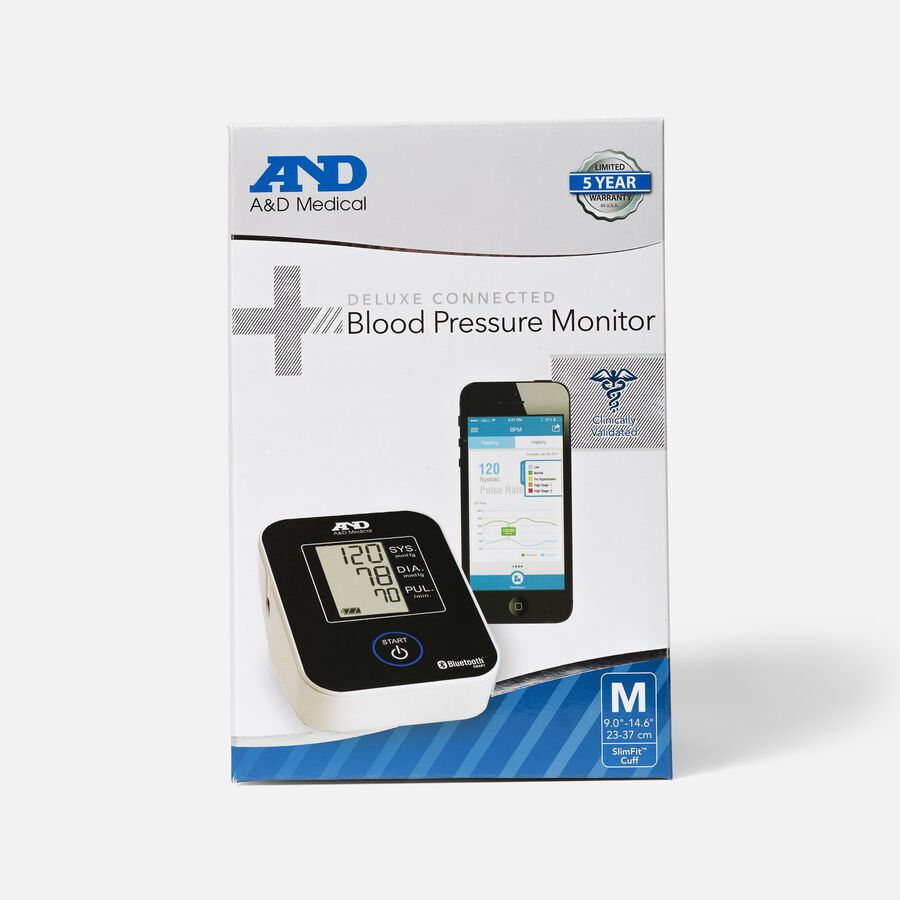 A&D Deluxe Bluetooth Connected Arm Blood Pressure Monitor, , large image number 0