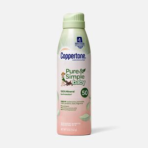 Coppertone Pure & Simple Baby Sunscreen Spray, SPF 50, 5 oz.