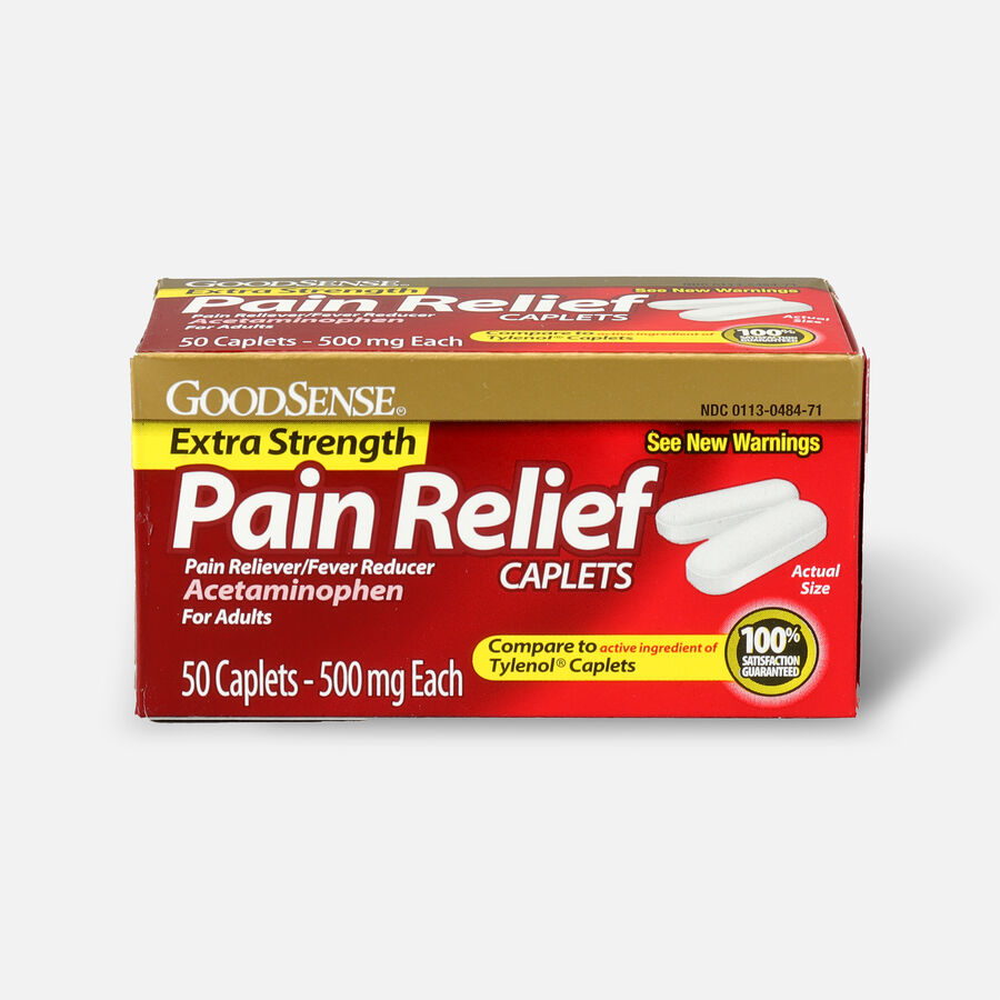 GoodSense® Pain Relief Extra Strength 500 mg Caplets, 50 ct., , large image number 0