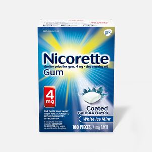 Nicorette Nicotine Gum, White Ice Mint, 4mg