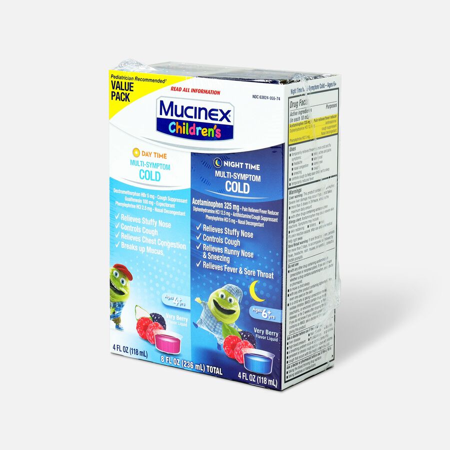 Mucinex Children's Multi-Symptom Liquid Day Night 4 oz. - 2-Pack, , large image number 2