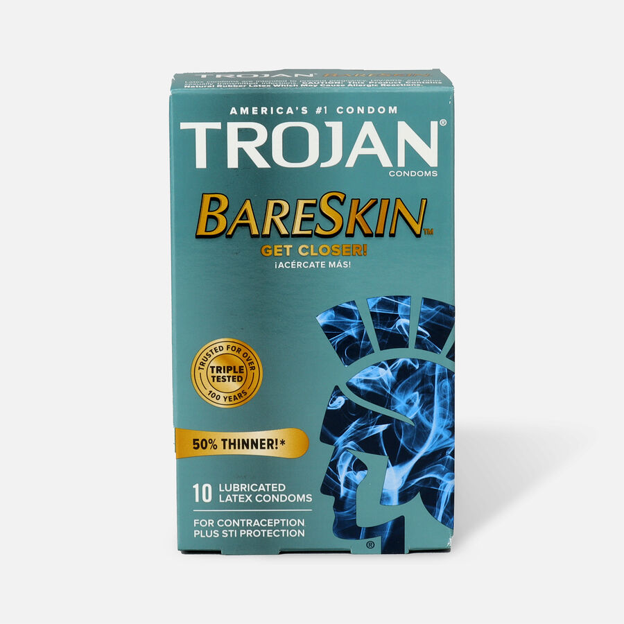 Trojan Sensitivity Bareskin Premium Latex Condoms, 10 ct., , large image number 0