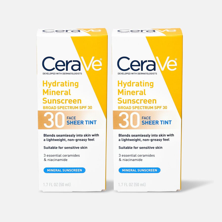 CeraVe Mineral Tinted Face Sunscreen SPF 30 1.7 oz. (2-Pack), , large image number 0