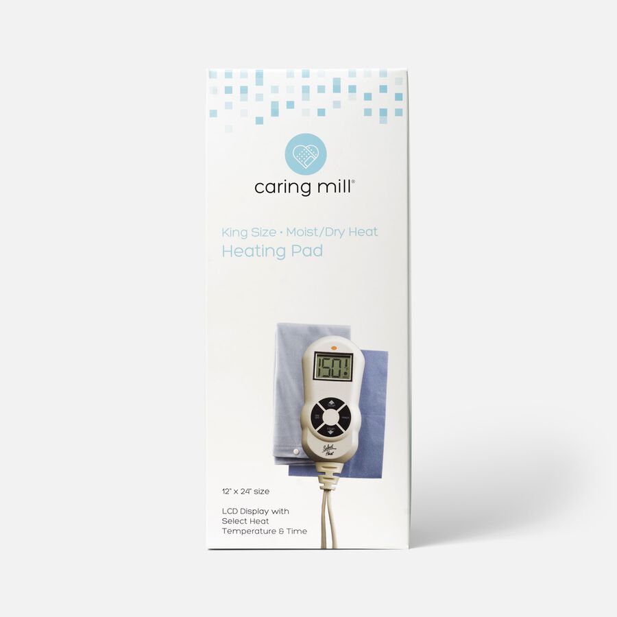 Caring Mill® LCD Moist/ Dry Heating Pad King Size 12" x 24", , large image number 0