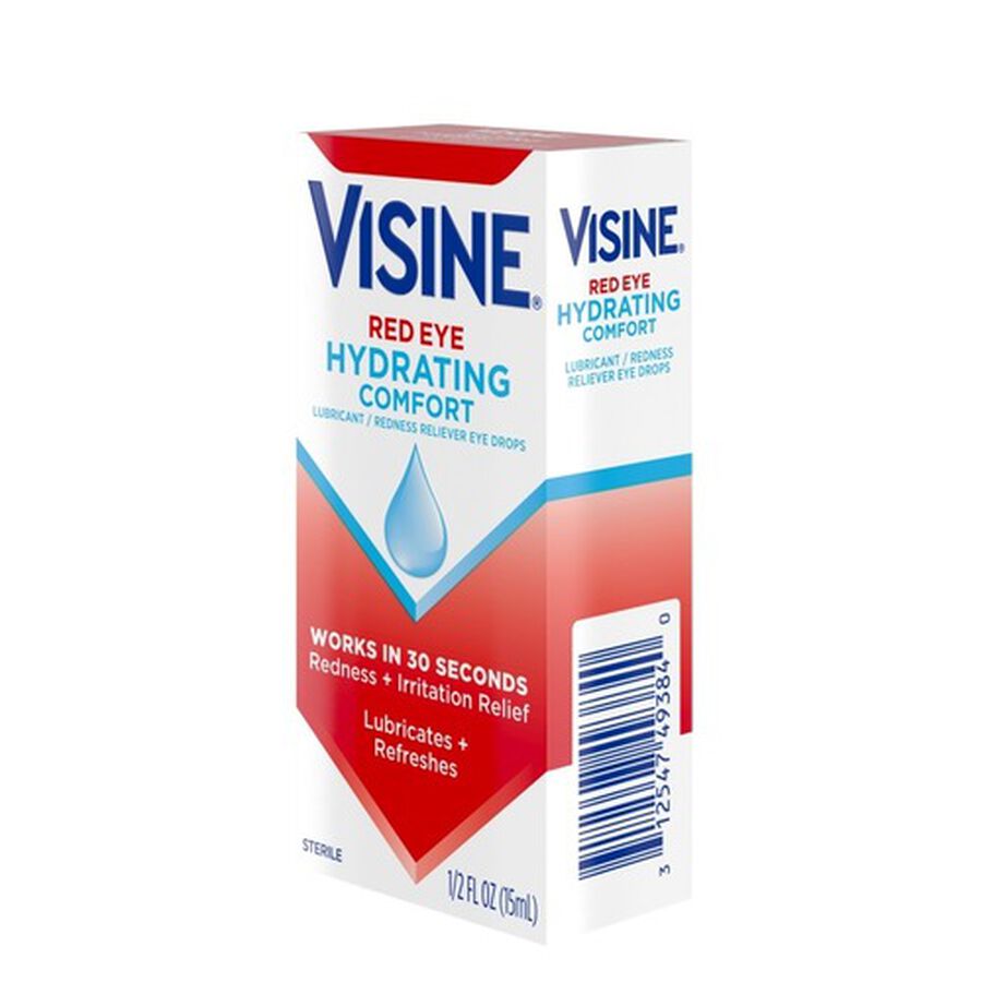 Visine Red Eye Hydrating Comfort Lubricating Eye Drops, 0.5 fl oz., , large image number 2