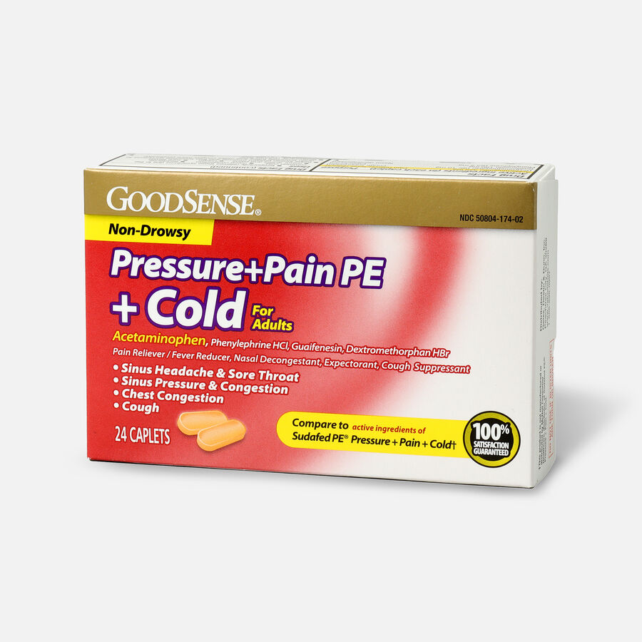 GoodSense® Pressure + Pain PE + Cold Relief Caplets, Non-Drowsy, 24 ct., , large image number 2