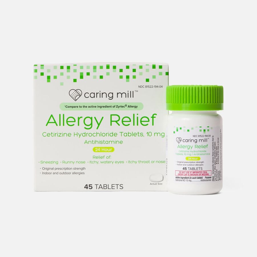 Caring Mill&trade; 24-Hour Allergy Relief Cetirizine Hydrochloride Tablets, 10mg, , large image number 1