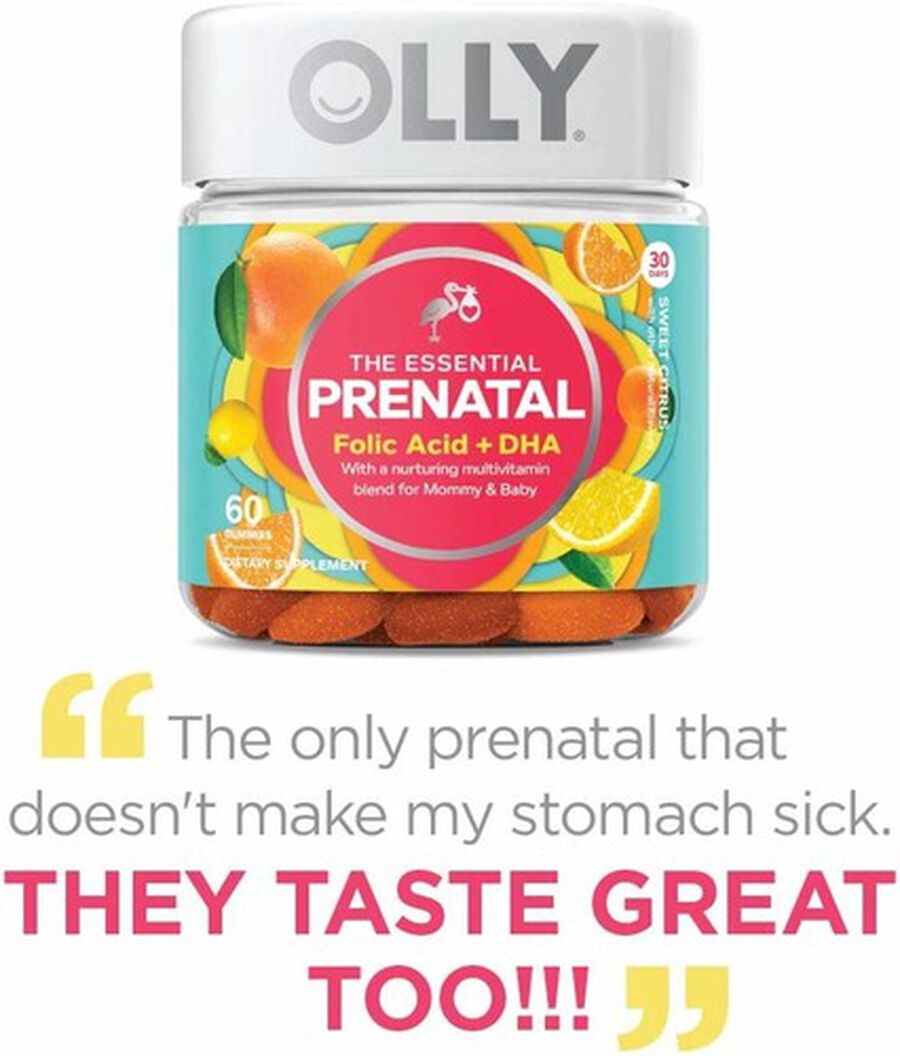 OLLY The Essential Prenatal Gummy Multivitamin, Sweet Citrus, 30 Day Supply, 60 ct., , large image number 6
