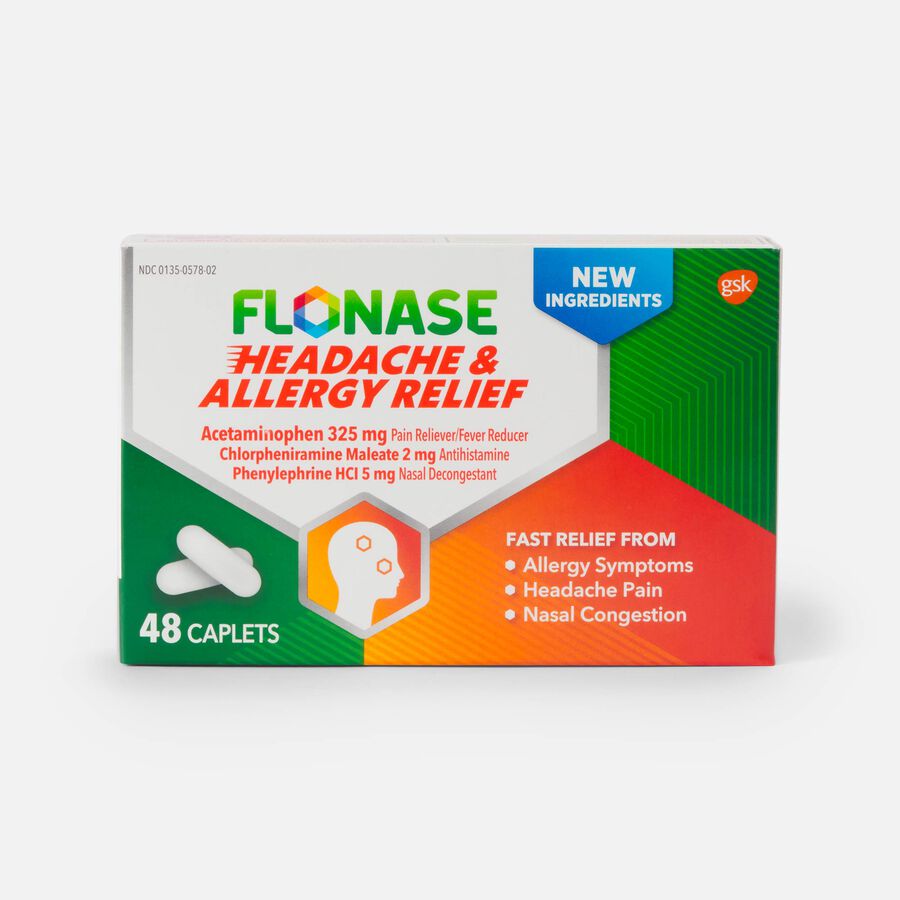 Flonase Headache and Allergy Relief Caplets with Acetaminophen, 48 ct., , large image number 0