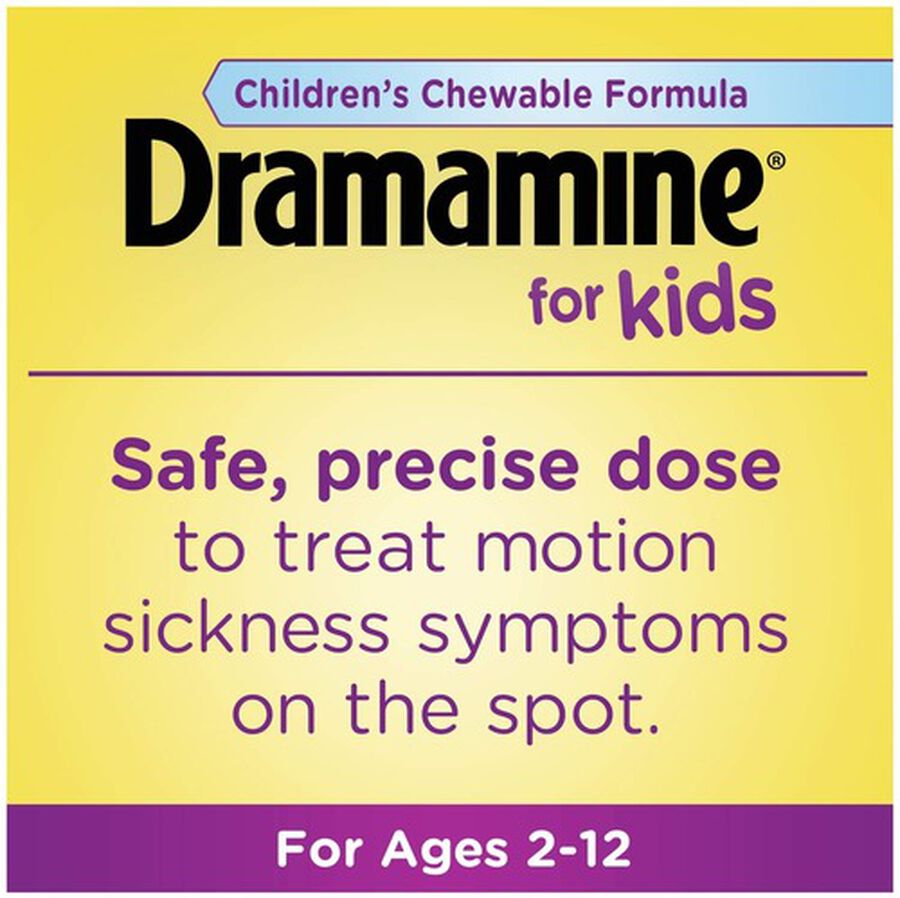 Dramamine Motion Sickness Relief for Kids, Grape Flavor, 8 ct., , large image number 2