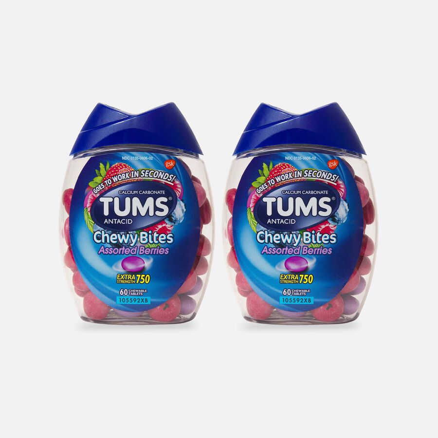 TUMS Ultra Strength Chewy Antacid Tablets, Assorted Berries, 60 ct. (2-Pack), , large image number 0