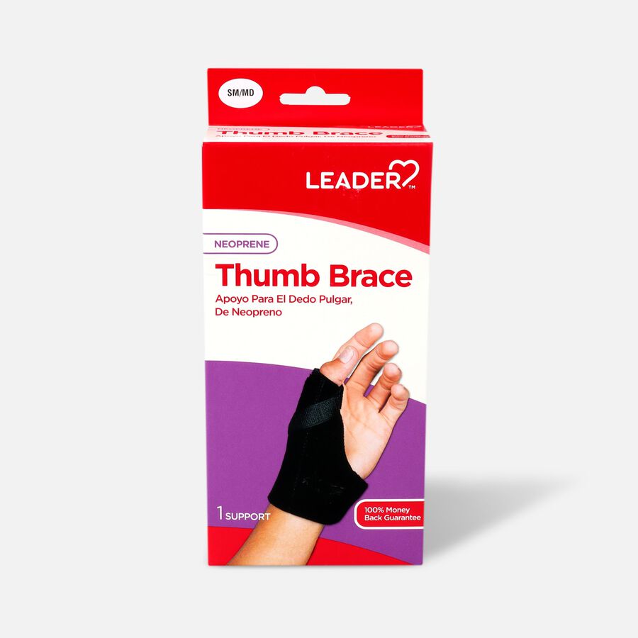 LEADER™ Thumb Spica Support, Black, Small/Medium, , large image number 0