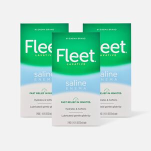 Fleet Enema, Ready-to-Use Saline Laxative, Twin Pack (3-Pack)