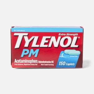 Tylenol PM Extra Strength Pain Reliever/Nighttime Sleep-Aid Caplets, 150 ct.
