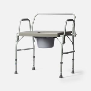 HealthSmart Duro-Med Heavy-Duty Steel Commode Toilet Chair, Safety Frame, Dark Gray