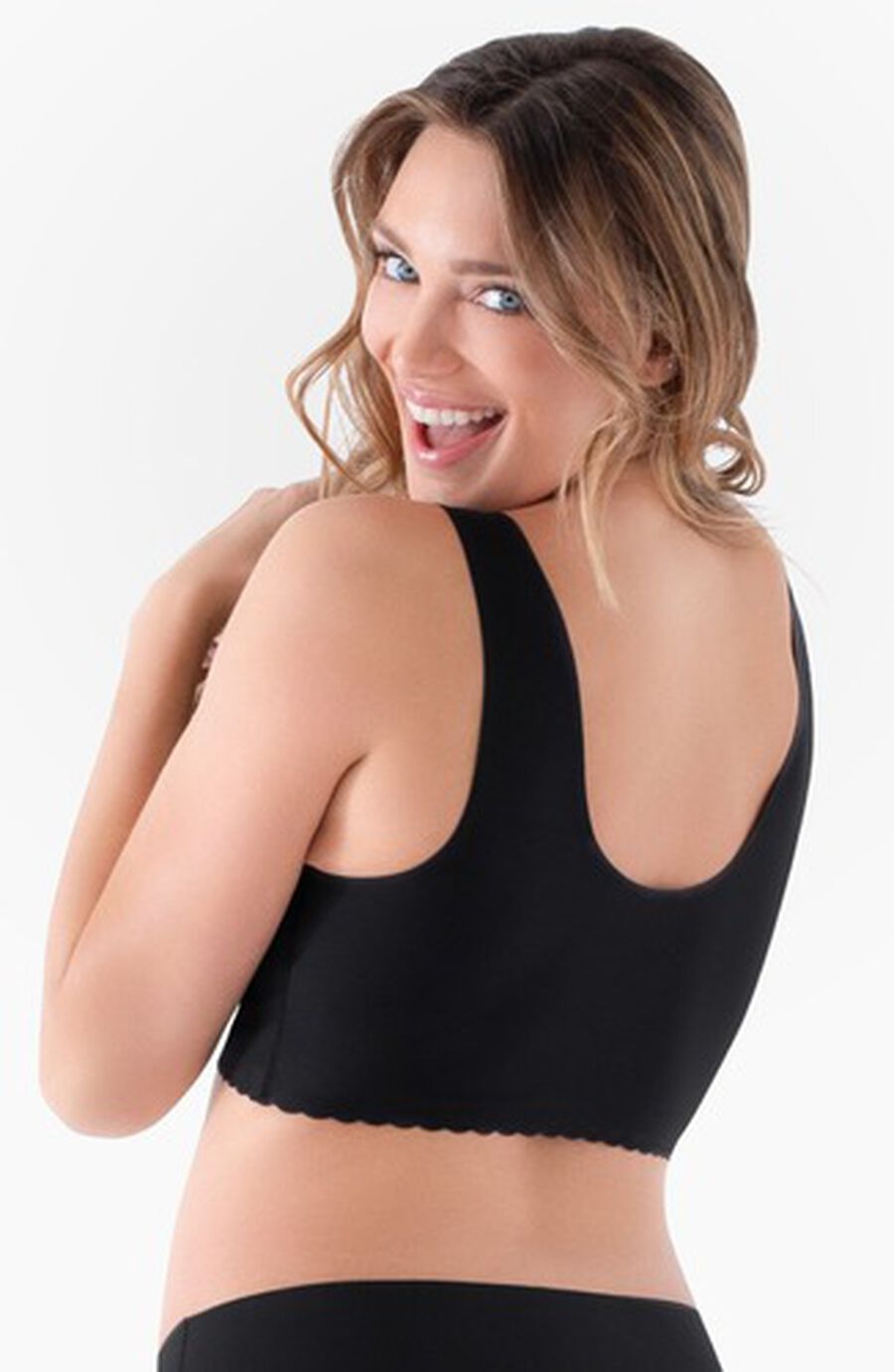 Belly Bandit Seamless Comfort Bra, V-Neck, Black, large image number 6