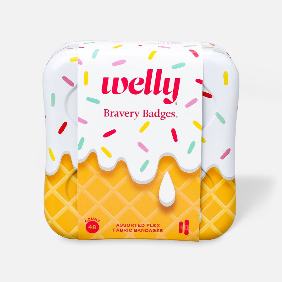 Welly Bravery Badges Ice Cream Assorted Flex Fabric Bandages - 48 ct., , large image number 0