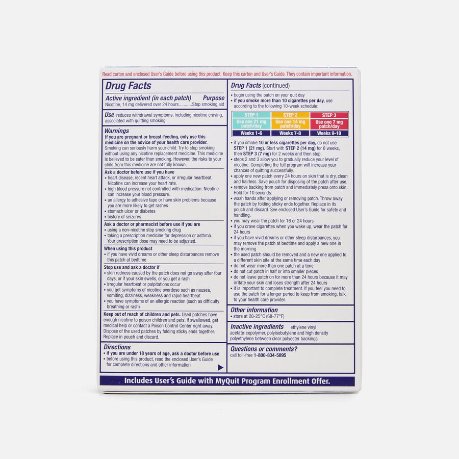 NicoDerm CQ Step 2 Clear Nicotine Patches, 14mg, 14 ct., , large image number 1