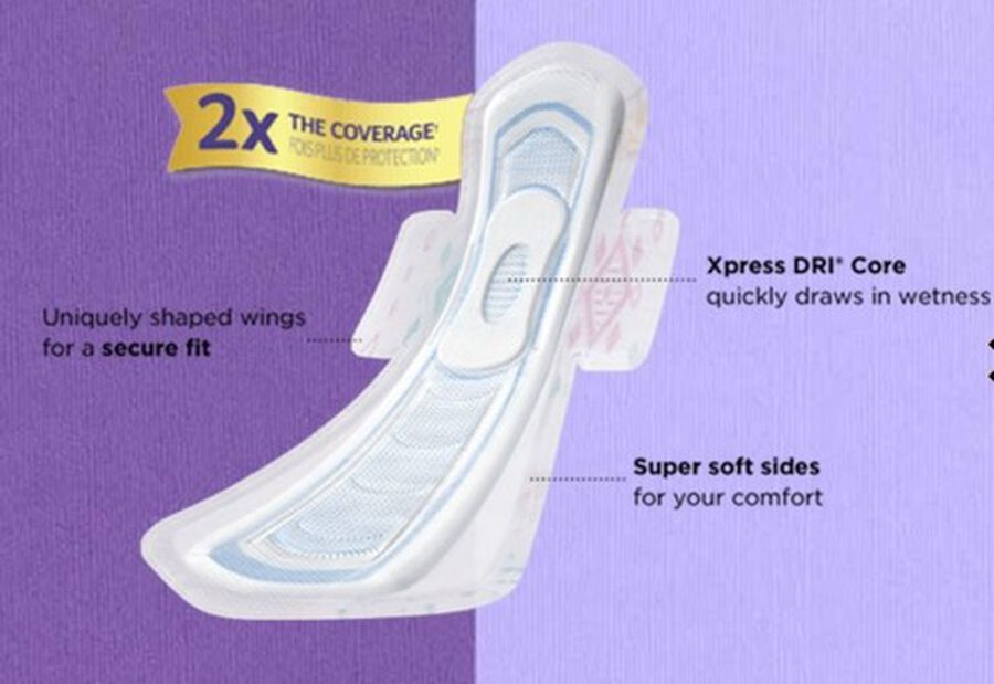 U by Kotex AllNighter Ultra Thin Overnight Pads with Wings, Extra Heavy Flow, Unscented, 12 ct., , large image number 2