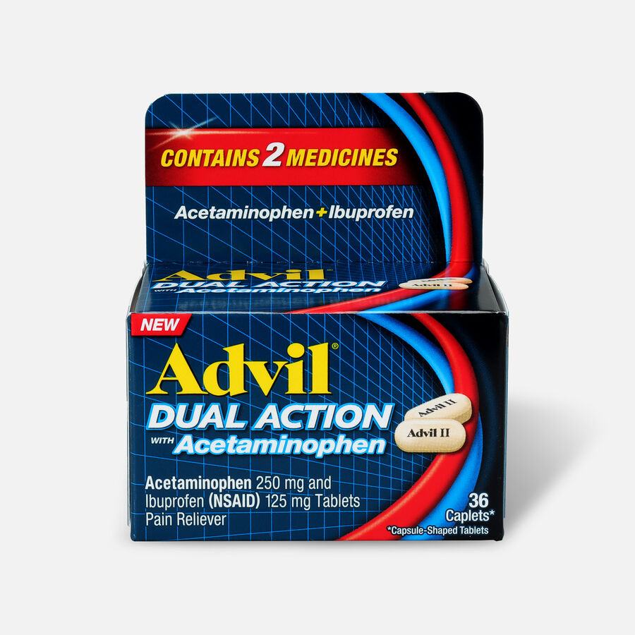 Advil Dual Action Coated Tablets, Acetaminophen + Ibuprofen, 36 ct., , large image number 0