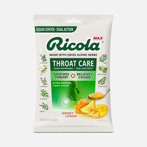Ricola Max Throat Care Dual Action Cough Drops, Honey Lemon, 34 ct.