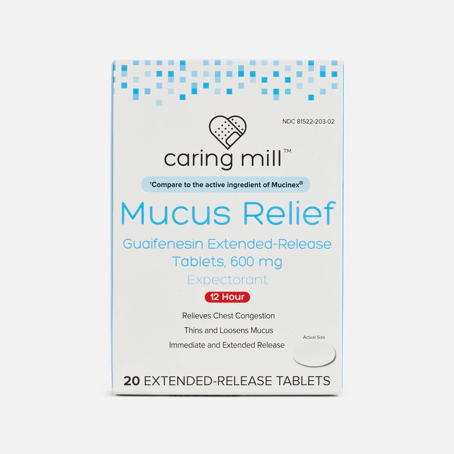 Caring Mill™ Mucus Guaifenesin Extended-Release Bi-Layer Caplets, 600 mg, , large image number 0
