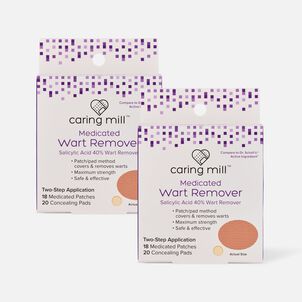 Caring Mill™ Wart Remover Medicated Discs,18 ct. Medicated Patches and 20 Concealing Pads (2-Pack)