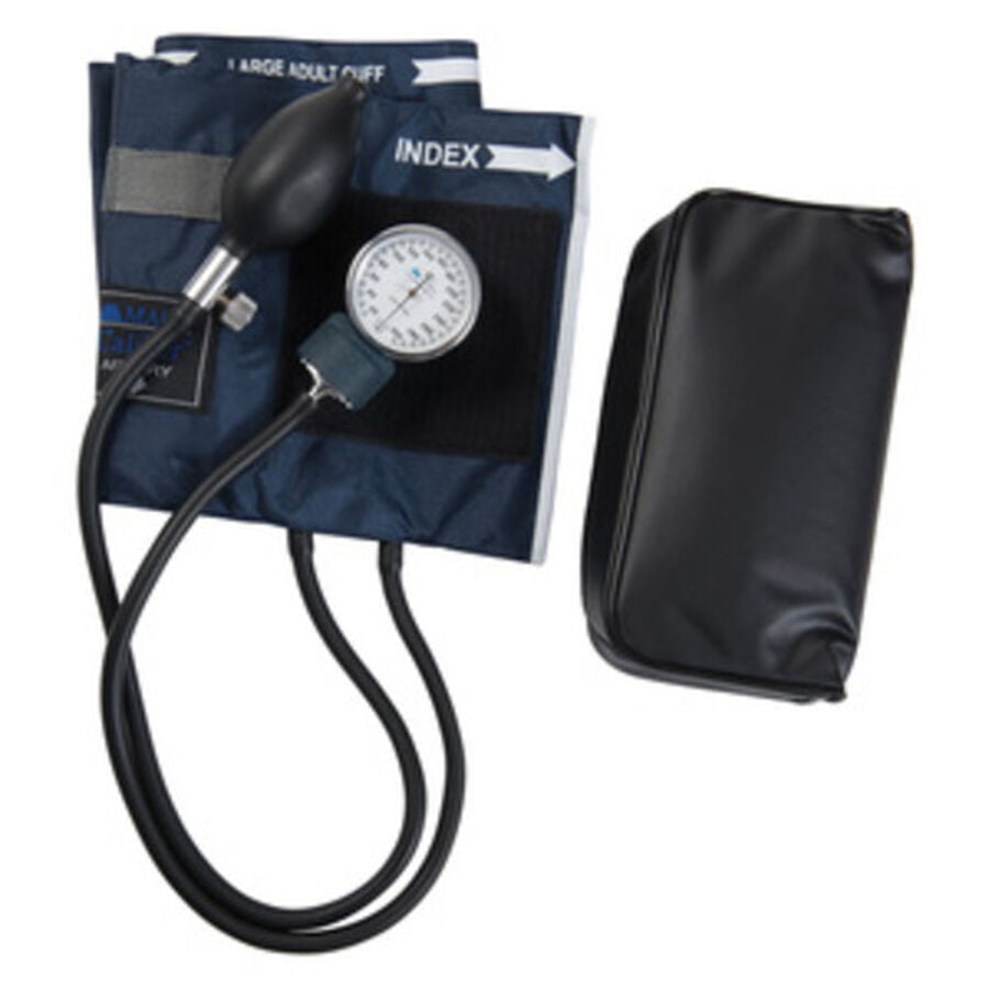 Adult CALIBER Aneroid Sphygmomanometers with Blue Nylon Cuff, , large image number 2
