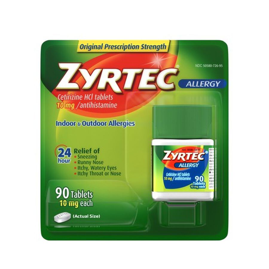 Zyrtec Adult Allergy Relief Tablets, 10 mg, 90 ct., , large image number 0