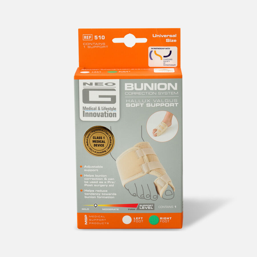 Neo G Bunion Correction System, Hallux Valgus Soft Support, One Size, Right, , large image number 0