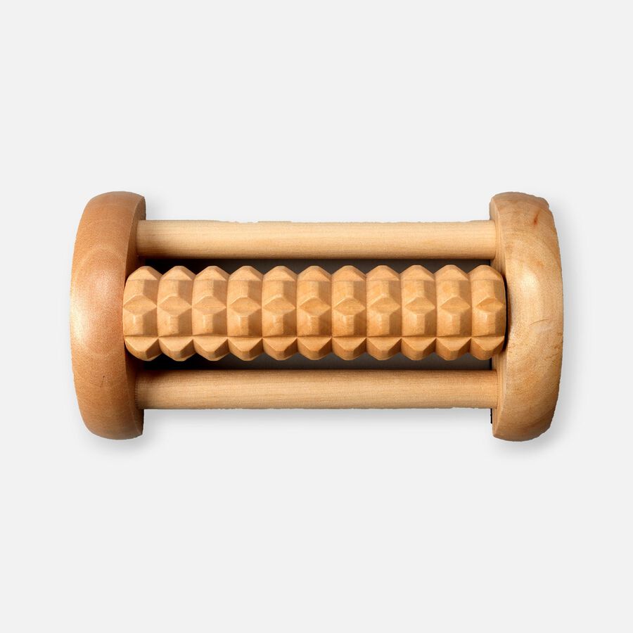 Kanjo Acupressure Foot Pain Relief Single Roller, Wood, Relieves Plantar Fasciitis, Heel & Arch Pain, , large image number 0