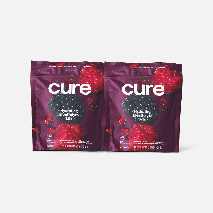 Cure Hydrating Berry Pomegranate Electrolyte Mix, 14 ct. Pouch (2-Pack), , large image number 0