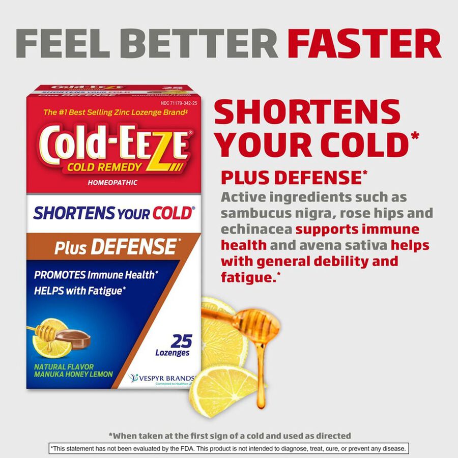 Cold-EEZE Plus Defense Lozenges, Manuka Honey and Lemon, 25 ct., , large image number 2