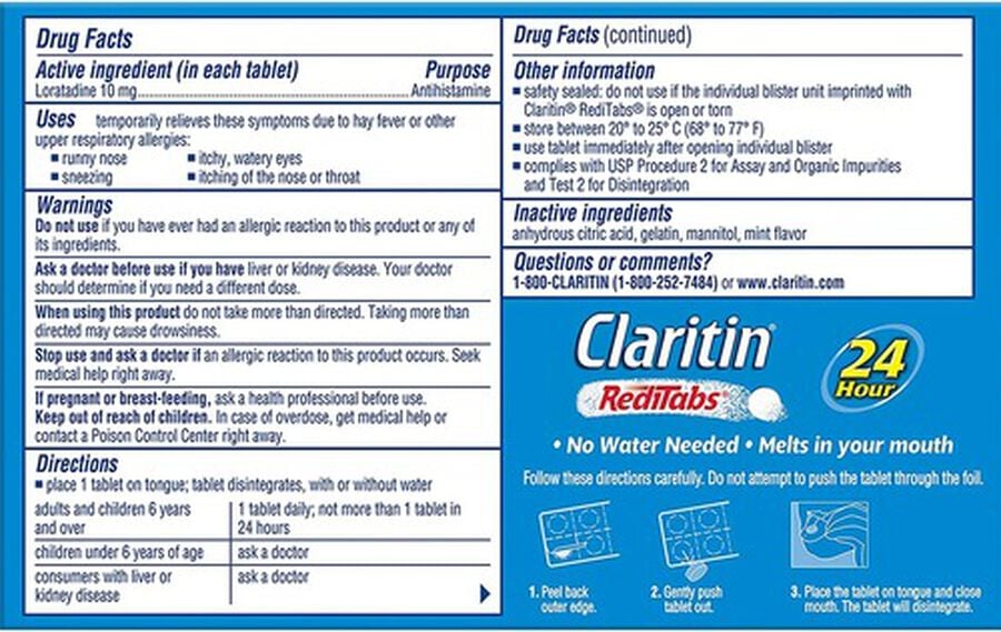 Claritin Allergy 24 Hour RediTabs, 30 Count
