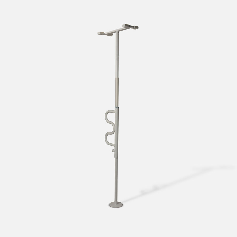 Stander Security Pole & Curve Grab Bar, White, White, large image number 2