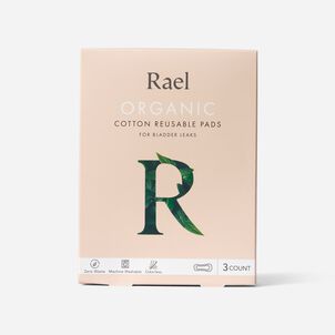 Rael Organic Cotton Reusable Pads for Bladder Leaks, Large/Nude, 3 ct.
