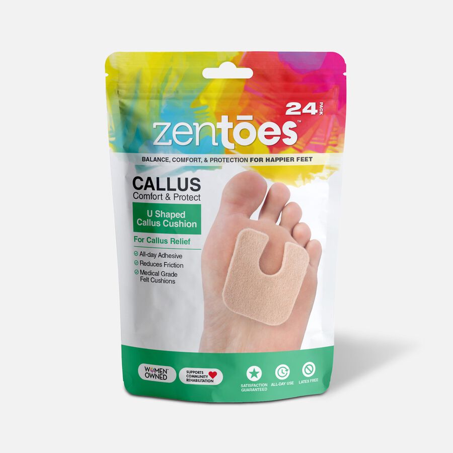 ZenToes U-Shaped Felt Callus Pads - 24-Pack, , large image number 0