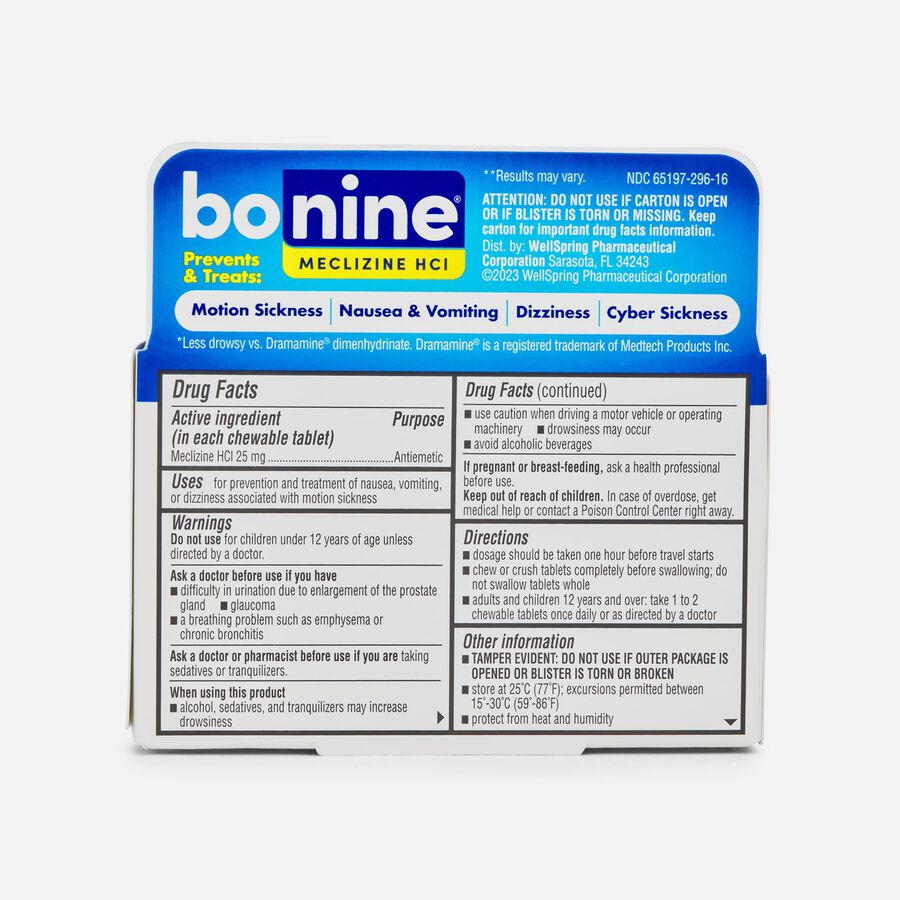 Bonine Motion Sickness Tablets, Raspberry, 16 ct., , large image number 1