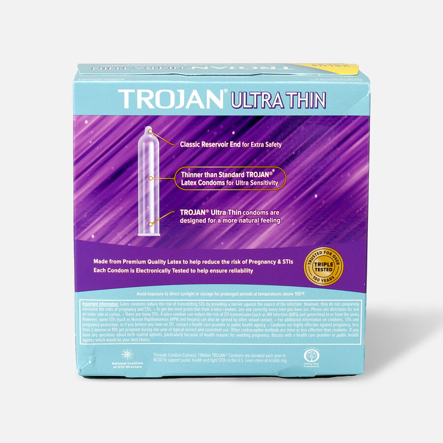 Trojan Ultra Thin Lubricated Latex Condoms, 36 ct., , large image number 1
