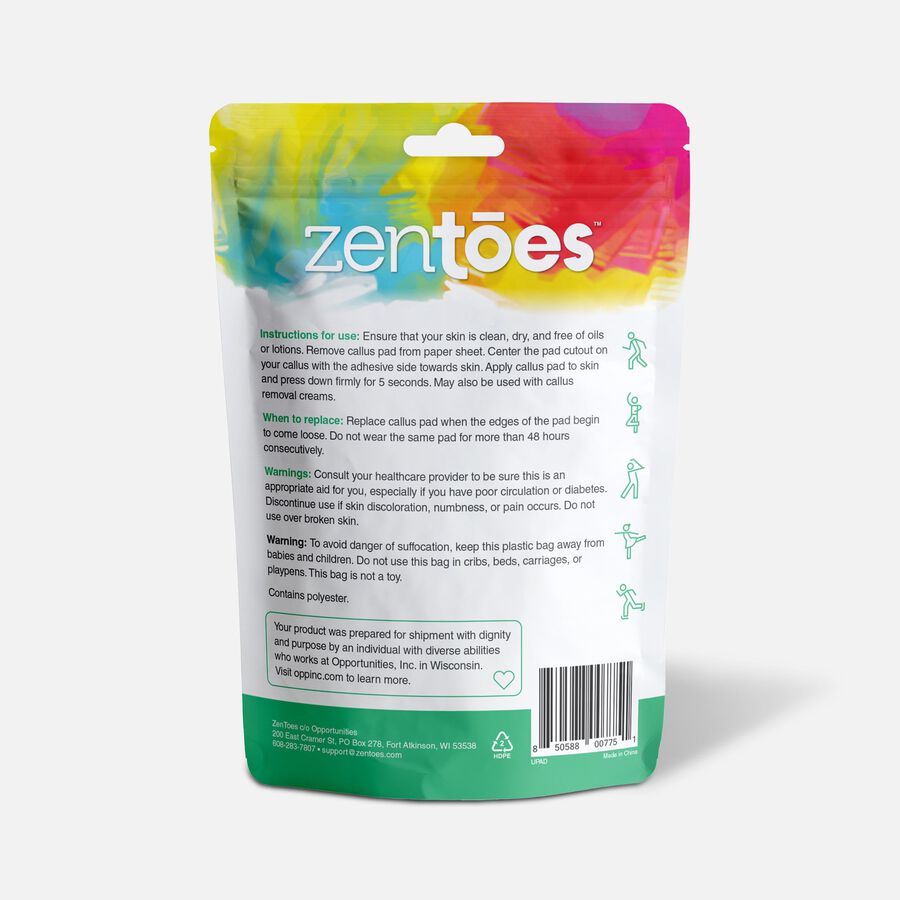 ZenToes U-Shaped Felt Callus Pads - 24-Pack, , large image number 1