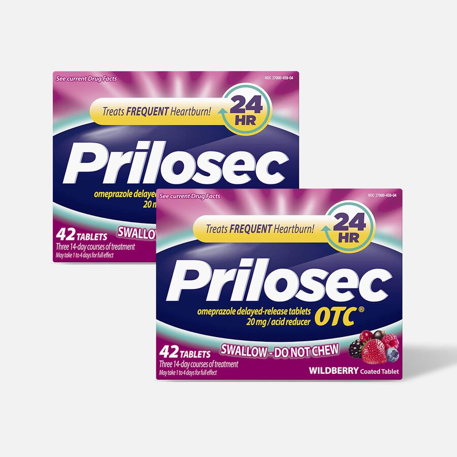 Prilosec OTC Heartburn Relief and Acid Reducer Tablets, Wildberry, 42 ct. (2-Pack), , large image number 0