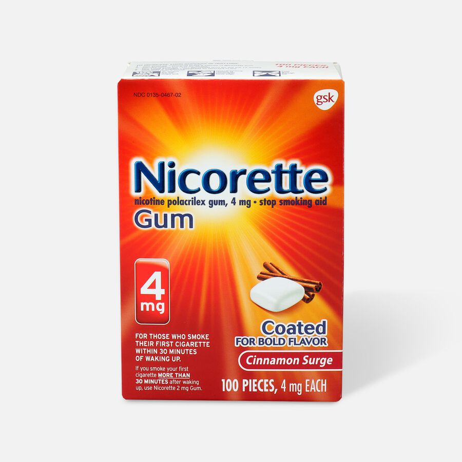 Nicorette Nicotine Gum, Cinnamon, 4mg, 100 ct., , large image number 0