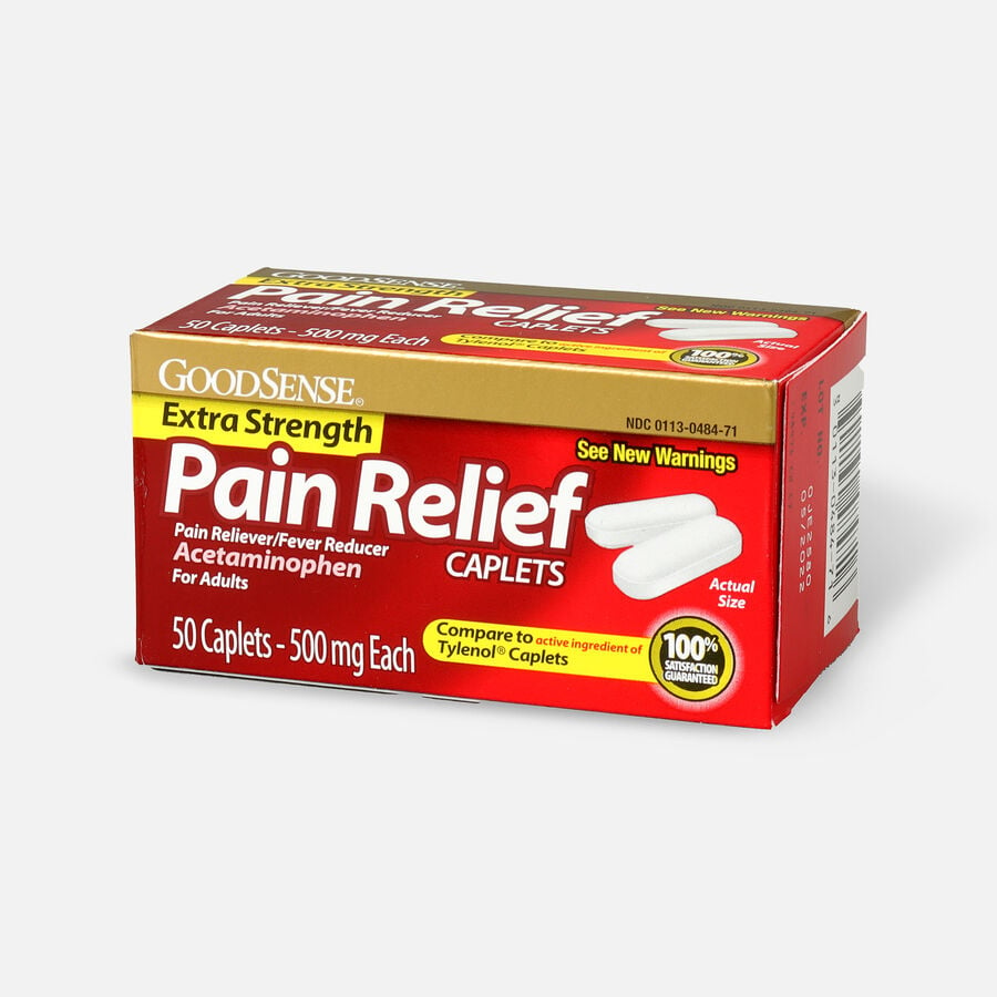 GoodSense® Pain Relief Extra Strength 500 mg Caplets, 50 ct., , large image number 2