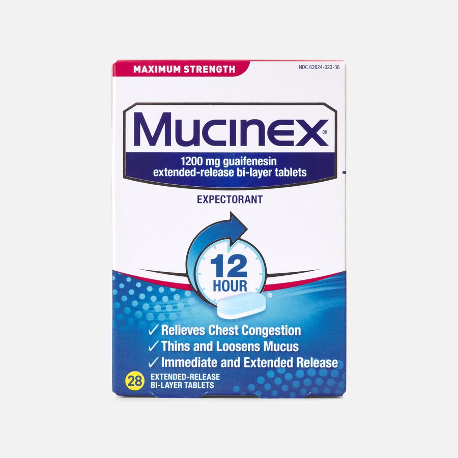 Mucinex Maximum Strength 12-Hour Chest Congestion Expectorant Tablets, 28 ct., , large image number 0