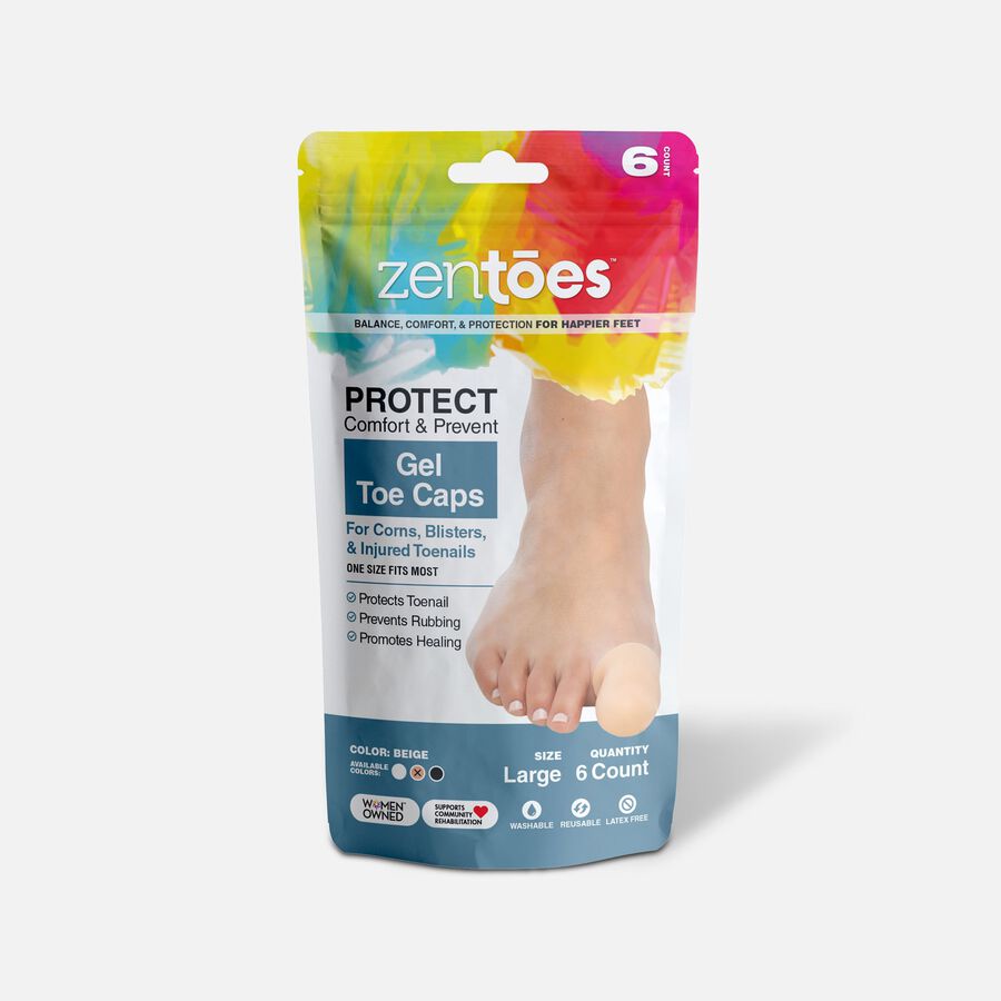ZenToes Large Gel Toe Cap and Protector - 6-Pack, , large image number 0